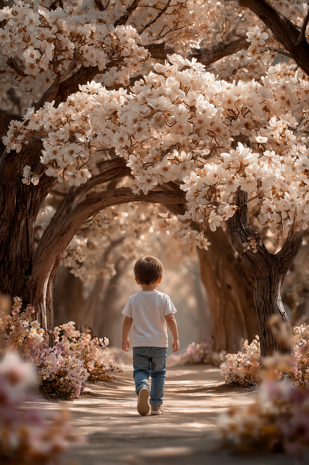 ✨Dreamy Blossom Path Digital Background