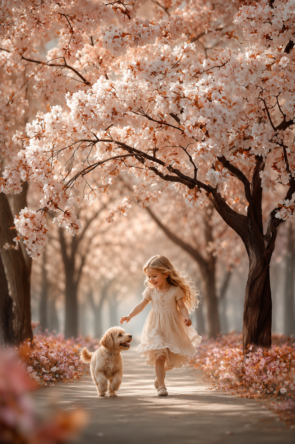 🌸✨ Dreamy Flower Tree Digital Background ✨🌸