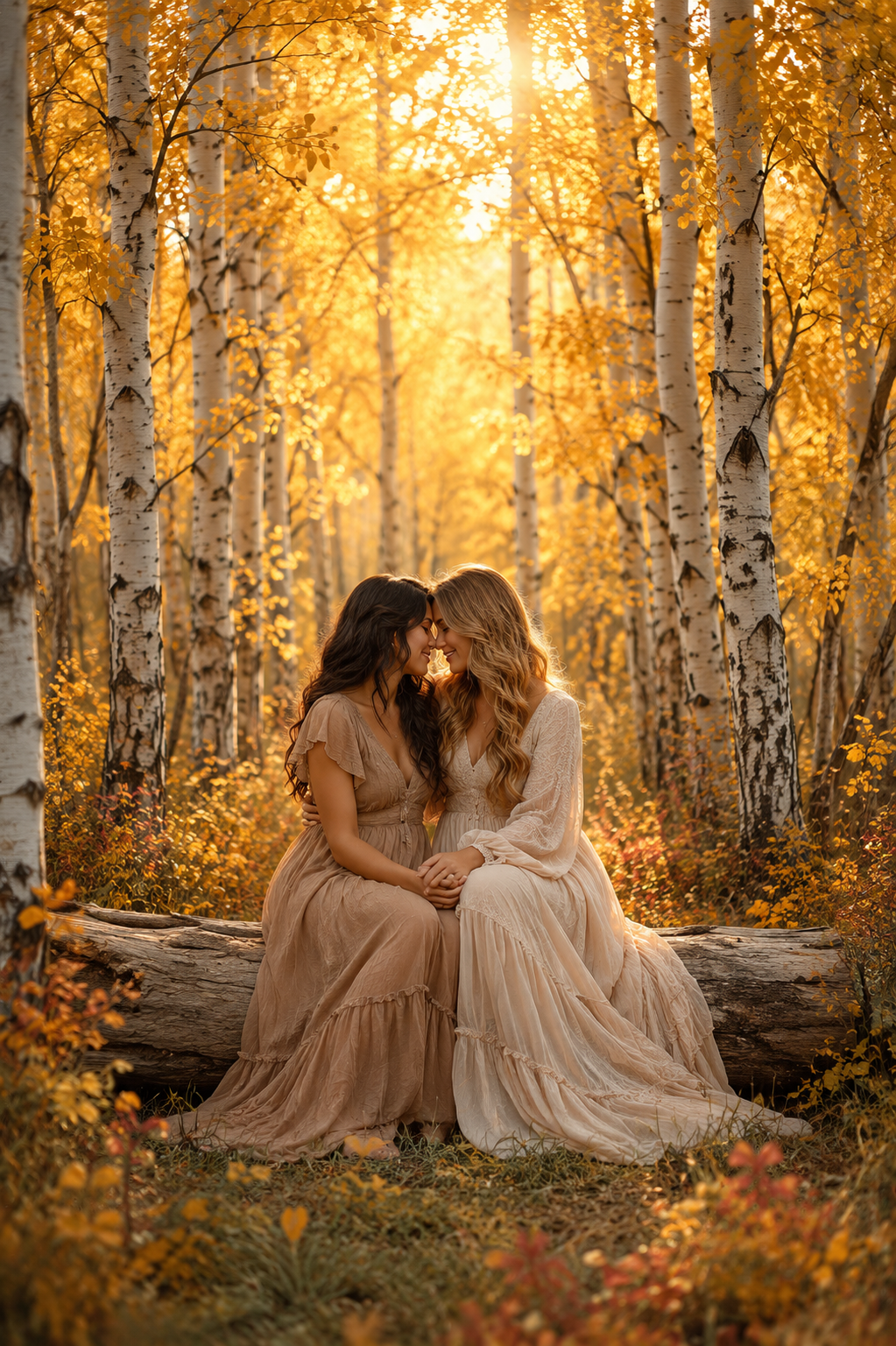 🍂 Golden Birch Forest Digital Background 🍂