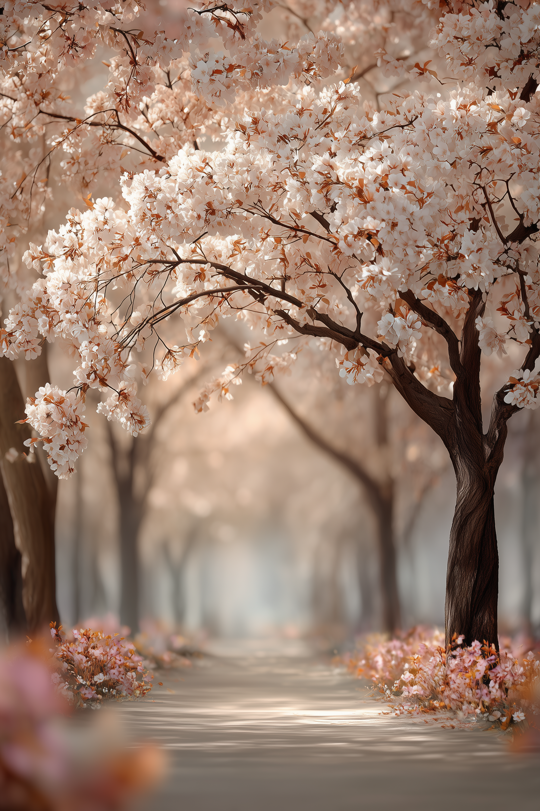 🌸✨ Dreamy Flower Tree Digital Background ✨🌸