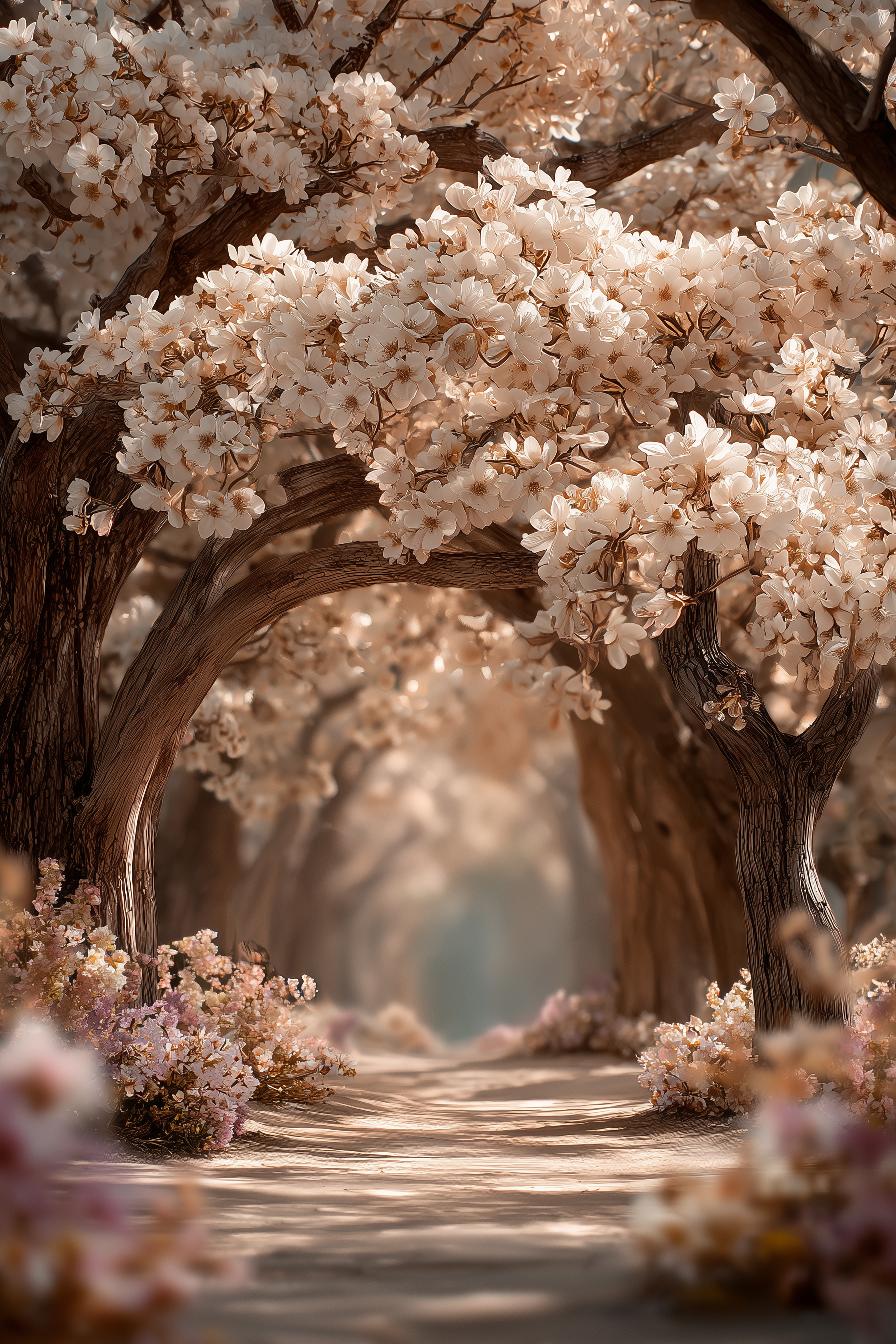 ✨Dreamy Blossom Path Digital Background