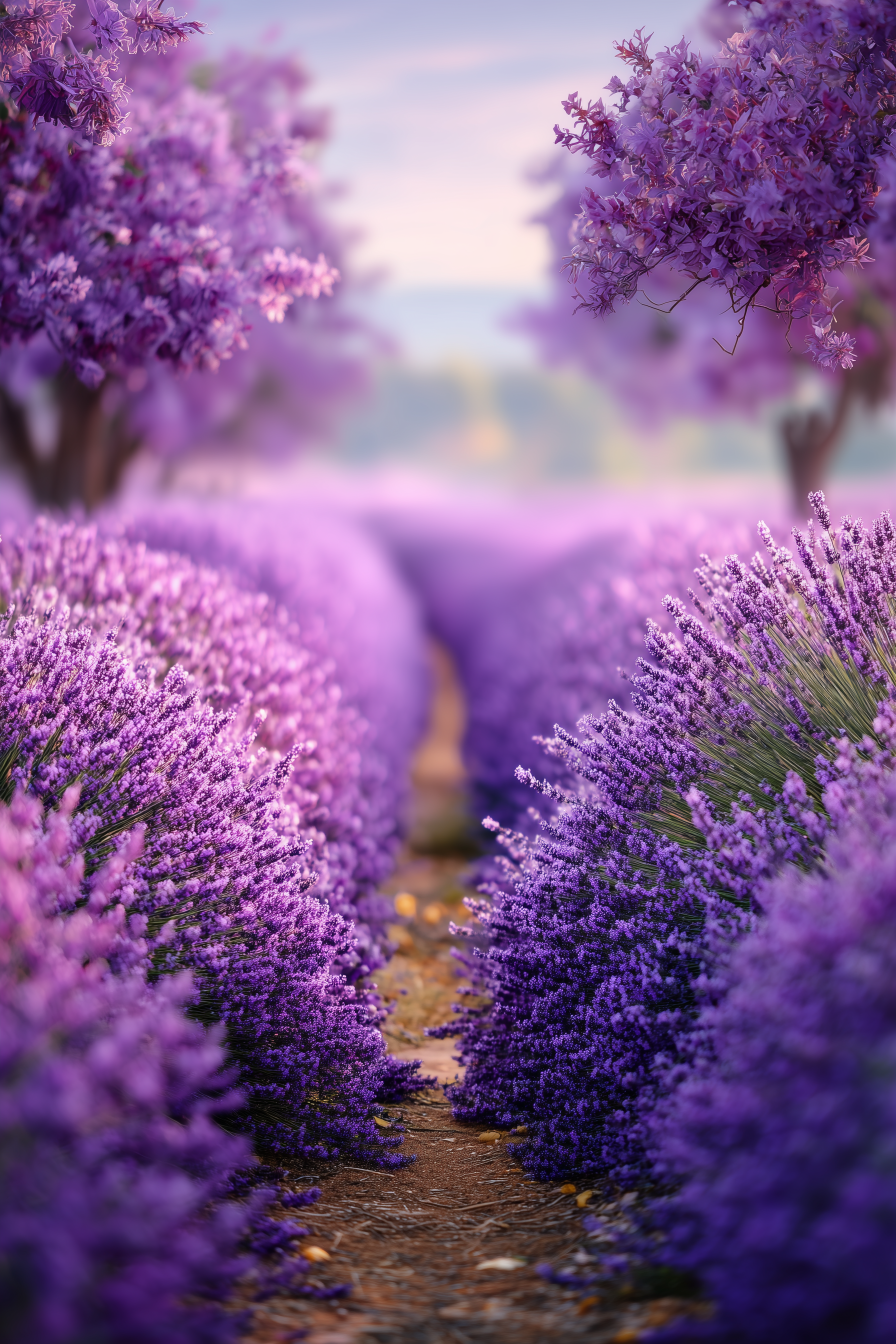 💜 Dreamy Lavender Path Digital Background 💜